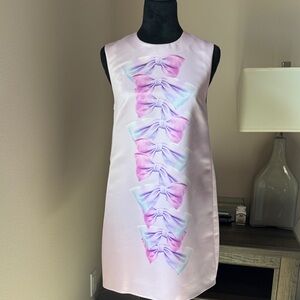 Cynthia Rowley Pink and Purple Bow Mini Dress